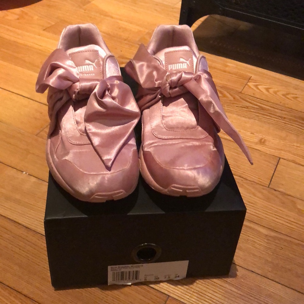 Pink Satin Fenty Puma by Rihanna